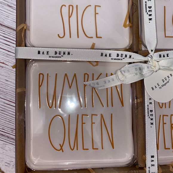 🔥ONLY ONE🔥RAE DUNN Pumpkin Themed Set Coasters - Picture 4 of 6